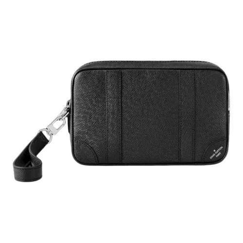 LOUIS VUITTON Pochette Kasai Клатч из коровьей кожи Мужской Черный