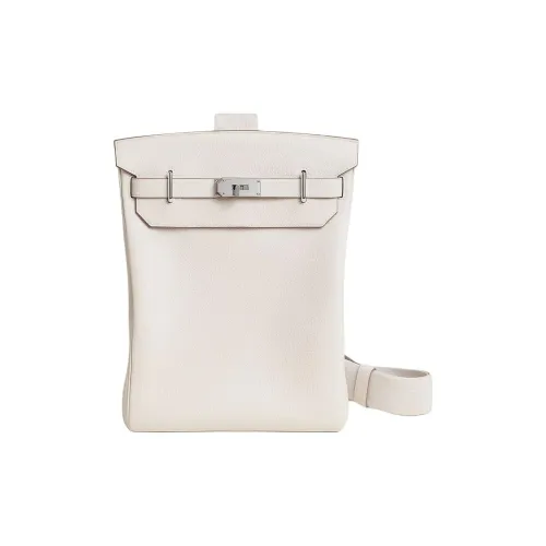 HERMES Hac a Dos Коровья кожа Togo Сумка через плечо Сумка на плечо Большая унисекс M4 Gris Pale Кремово-серый