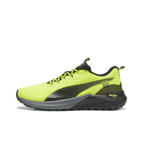 PUMA Fast Trac Nitro Shock Absorbers Противоскользящие Устойчивые к истиранию Низкий Топ Беговые кроссовки Мужские Зеленый Серый