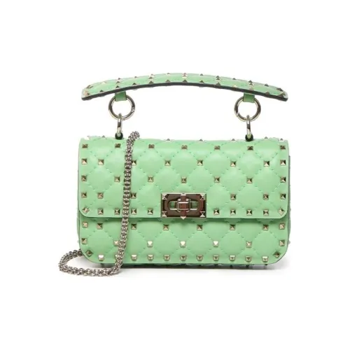Valentino ROCKSTUD SPIKE Телячья кожа Сумка через плечо Сумка на плечо Женская Яблочно-зеленый