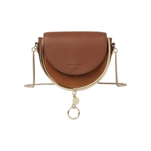 See By Chloe Замша с зернистой кожей коровы Вечерняя сумка сумка через плечо сумка на плечо Женская Карамель