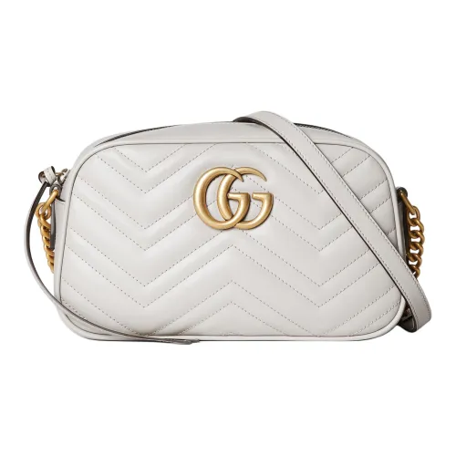 GUCCI GG Marmont Кожа Сумка через плечо Сумка на плечо Маленькая Женская Светлый Бежевый