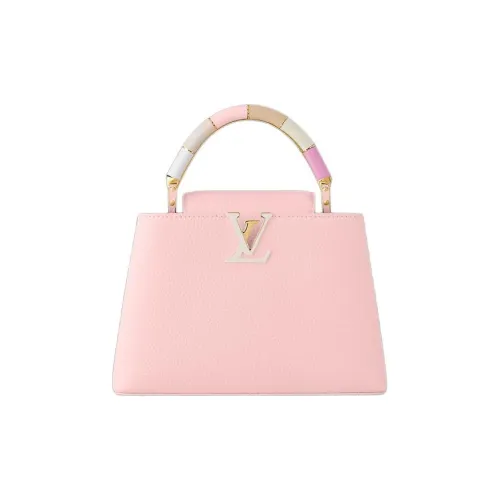 LOUIS VUITTON Capucines Taurillon Кожа Сумка через плечо Сумка Женская Светло-розовая