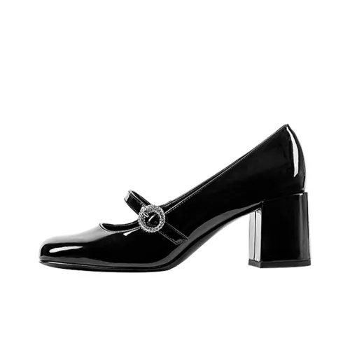 Wonderful Couple Грубый каблук Туфли Мэри Джейн 6 см Женские