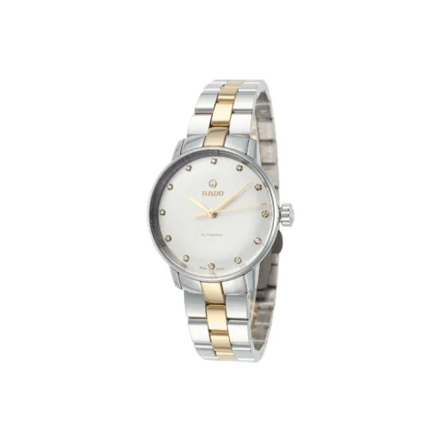 RADO Автоматический Механический Механизм Женские Часы 32 мм Белый Циферблат Корпус из Нержавеющей Стали Ремешок из Нержавеющей Стали