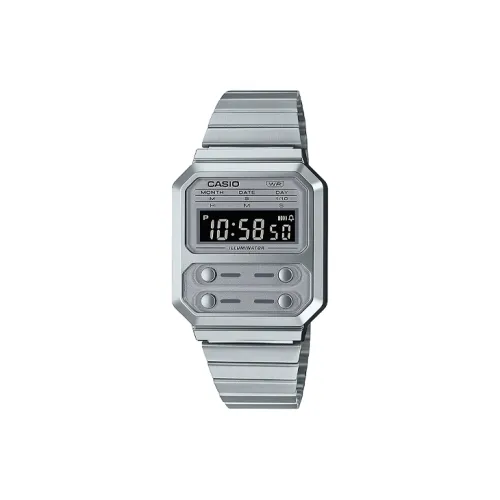CASIO Кварцевый механизм ремешок из нержавеющей стали унисекс серебристый циферблат
