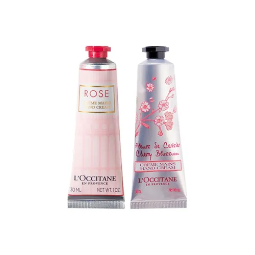 L'OCCITANE Вишневый цветок+Розовый Увлажняющий Крем для рук 30 мл*2