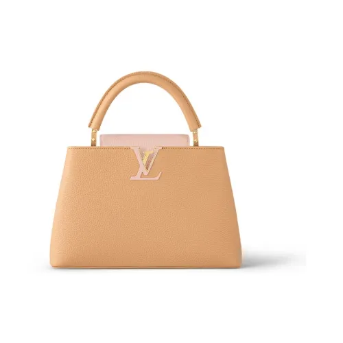 LOUIS VUITTON Capucines Taurillon Кожа Сумка через плечо Сумка Средний Женская Коричневый и Розовый