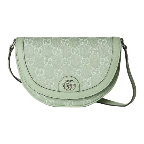 GUCCI Ophidia Denim Crossbody Bag Shoulder Bag Women's Light Green GUCCI Ophidia Деним Сумка через плечо Сумка на плечо Женская Светло-зеленая