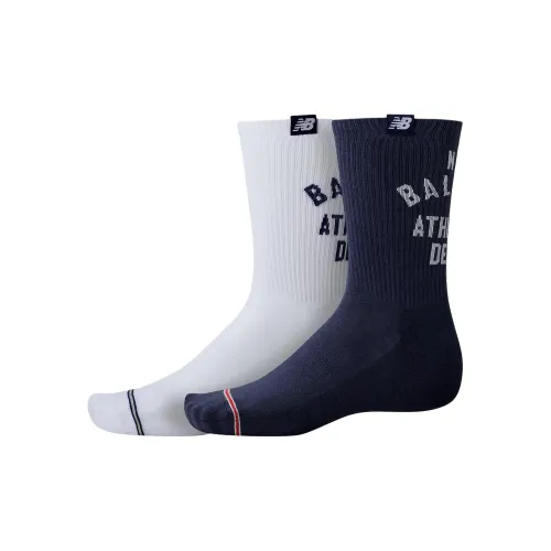 New Balance Mid Cuff 2 шт Белый+Синий Унисекс MID Носки до икры