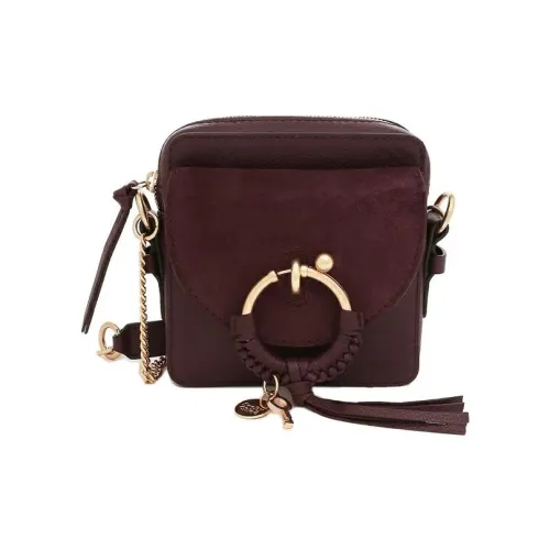 See By Chloe JOAN Series Корова крупнозернистая текстура кожа с искусственной замшей коровья кожа сумка через плечо сумка на плечо женская фуксия