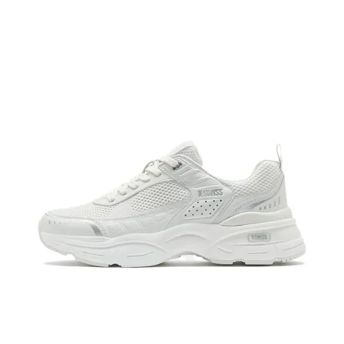 KSWISS Амортизация Устойчивый к истиранию Легкий Низкий Верх Casual Унисекс Белый Серебряный