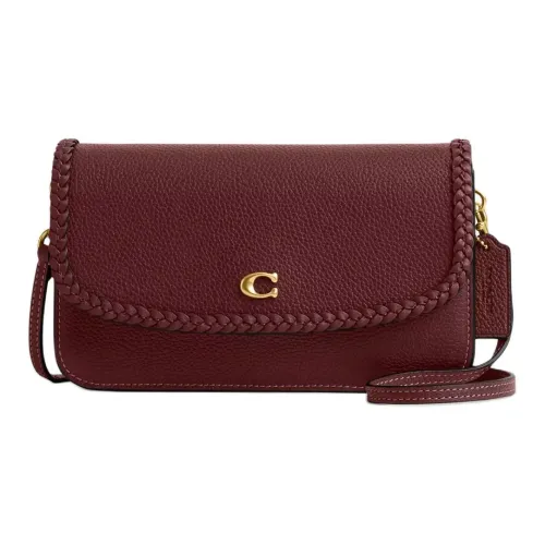 COACH Hayden Полированная кожа с галькой Сумка через плечо Маленькая Женская Латунь и Коричневый Красный