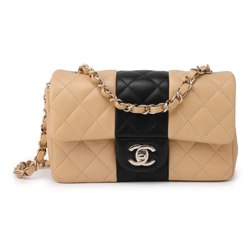 CHANEL Lambskin Flap Bag Crossbody Mini Women's Yellow Black CHANEL Lambskin Flap Bag Crossbody Мини Женский Желтый и Черный