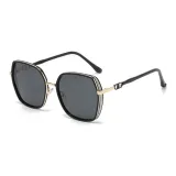 Черная золотая оправа с черно-серыми линзами