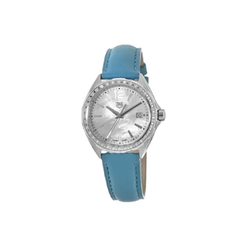 TAG HEUER F1 Collection Кварцевый механизм Женские часы 35 мм Белый циферблат Корпус из нержавеющей стали Кожаный ремешок