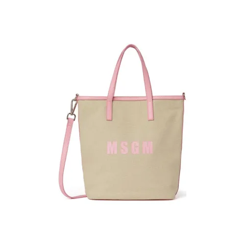 MSGM Canvas Bag Tote Bag Shopping Bag Shoulder Bag Handbag Women's Beige Pink MSGM Холщовая сумка Тоут сумка Сумка для покупок Сумка через плечо Сумка для рук Женская Бежевая и Розовая