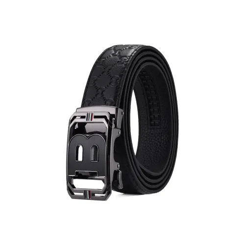 Old Man's Head Ремни из лощеной коровьей кожи Мужской Черный Ширина 3,5 см