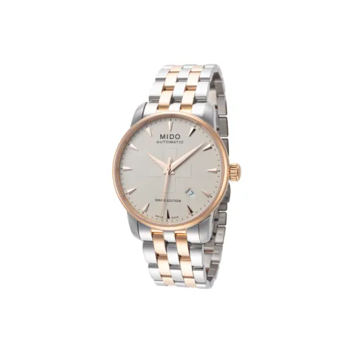 Mido Автоматический Механический Часы Мужские 38 мм Бежевый Циферблат Часы Корпус из Нержавеющей Стали Ремешок из Нержавеющей Стали