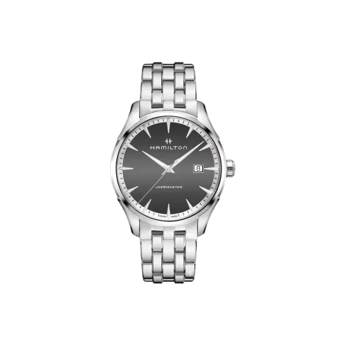 HAMILTON Jazz Series Кварцевый механизм Мужские часы Часы 40 мм Серый циферблат Корпус из нержавеющей стали Ремешок из нержавеющей стали