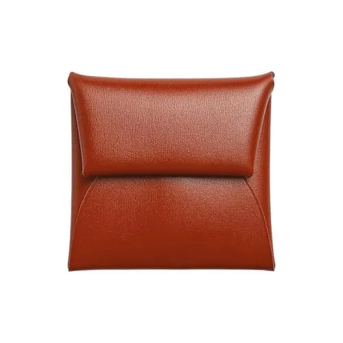 HERMES Bastia Коробка Телячья кожа Монетница Женская 36 Brique Кирпично-красный