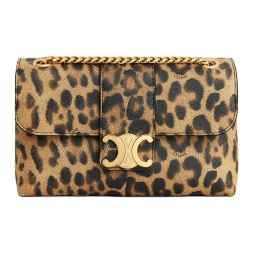 CELINE Artificial Leather Portable Crossbody Bag Shoulder Bag Women's Leopard Print CELINE Искусственная кожа Портативная сумка через плечо плечевая сумка Женская с леопардовым принтом