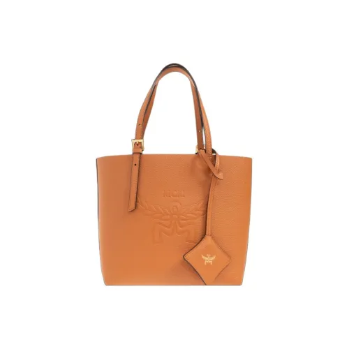 MCM Тисненая кожа Тоут Сумка Сумка для покупок Сумка Мини Женская Коньяк