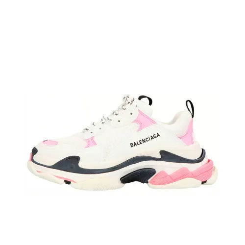 Balenciaga Triple S Low Топ Толстоподошвенные кроссовки Женские Белые Розовые