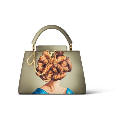 LOUIS VUITTON Capucines Гладкая коровья кожа Kapusin Сумка через плечо Тоут Сумка на одно плечо Средняя Женская Оливково-зеленая