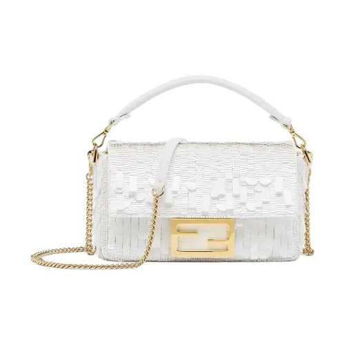 FENDI Baguette Кожа Сумка через плечо Сумка на плечо Женская Белая
