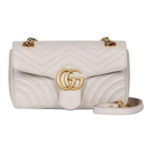GUCCI GG Marmont Кожа Сумка через плечо Сумка на плечо Женская Светло-Серый