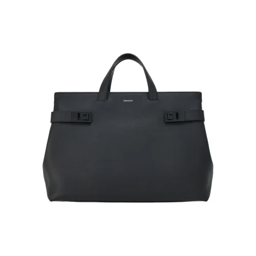 FERRAGAMO Телячья кожа Тоут Сумка Сумка для покупок Сумка через плечо Сумка Большая Мужская Черная