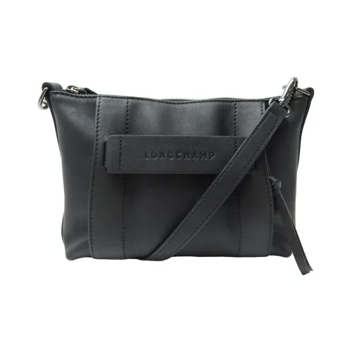 LONGCHAMP 3D Телячья кожа Тоут Сумка Сумка для покупок Сумка через плечо Маленькая Женская Черная