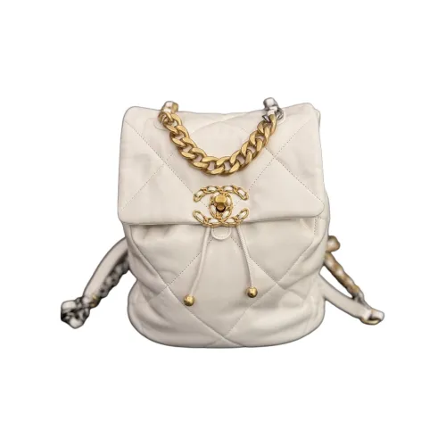 CHANEL 19Bag Овчина Рюкзак Мини Женская Белая