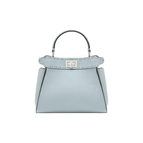 FENDI Peekaboo Сумка через плечо из телячьей кожи мини-сумка женская светло-синяя