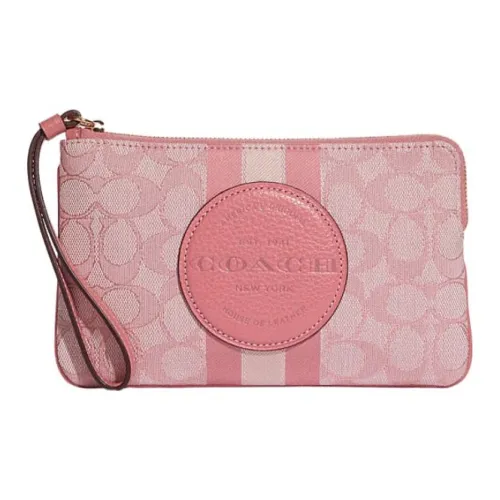 COACH Dempsey Кожа Текстиль Кошелек Монета Кошелек Маленький Женский Золотой Ириска Цвет Конфетный
