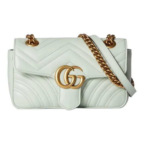 GUCCI GG Marmont Кожаная сумка через плечо сумка на плечо женская светло-зеленая