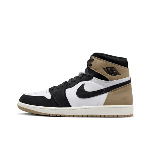 Jordan Air Jordan 1 Винтажные баскетбольные кроссовки High Топ Коричнево-черные Женские