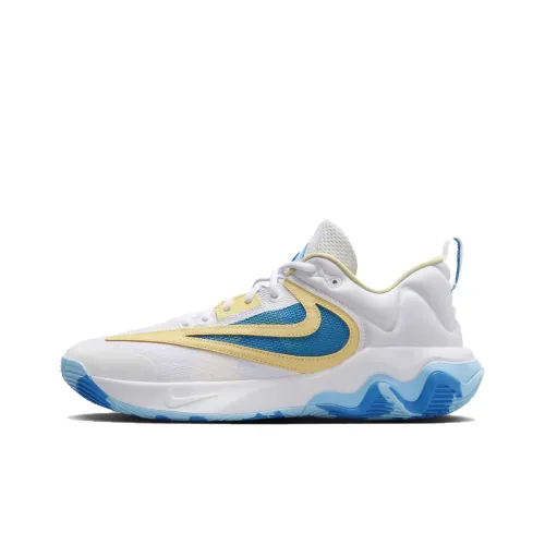 Nike Giannis Immortality Slip-resistant Low Top Баскетбольные кроссовки Унисекс Белый Желтый Синий