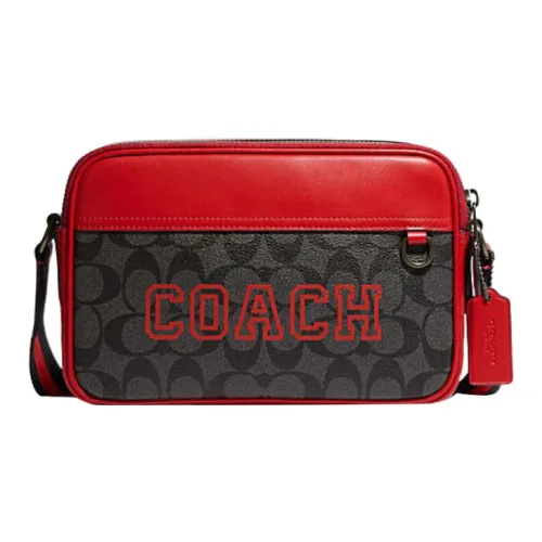 COACH Graham Холст и Кожа Сумка через плечо Средний Мужской Красный