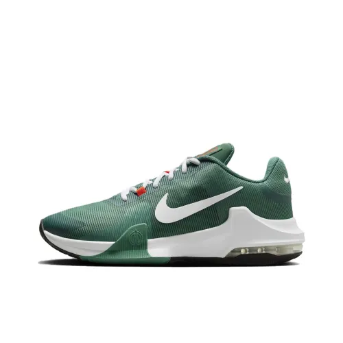 Nike Air Max IMPACT 4 Low Топ Баскетбольные кроссовки Унисекс Зеленый Белый