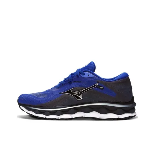 Кроссовки для бега Mizuno Wave Sky 7, низкий топ, синий/черный/белый, унисекс