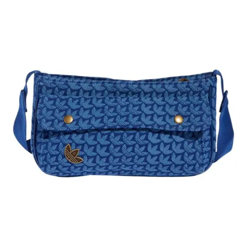 Adidas Хлопок Спортивная Сумка Сумка через плечо Женская Синяя