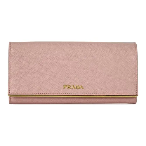 PRADA Кожаный держатель для карт и кошелек женский розовый