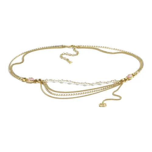 CHANEL Металлические искусственные жемчужины, стразы, кристаллы, цепочки для талии, женские