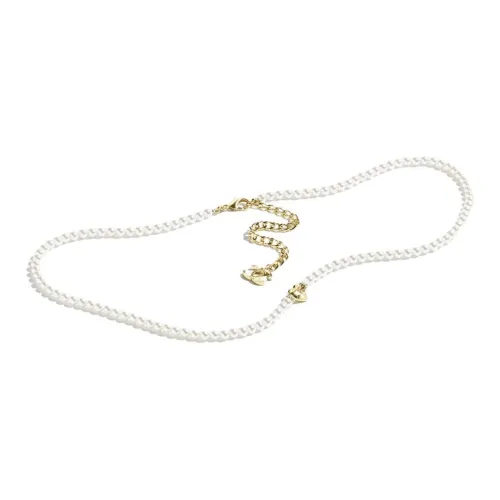 CHANEL Сердце Жемчужный Дизайн Цепи для талии Женские Белые