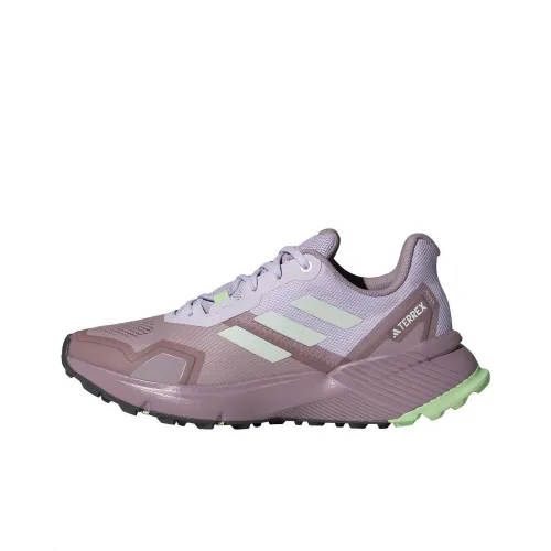 adidas Terrex Soulstride Trail Амортизация Износостойкий Низкий Топ Беговые кроссовки Женские Коричнево-зеленый