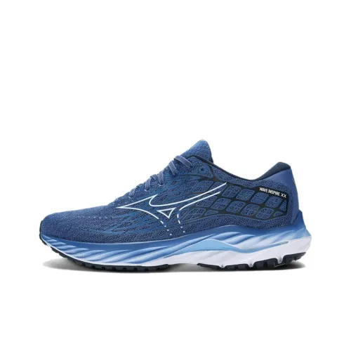 Кроссовки для бега Mizuno Wave Inspire 20, низкий топ, синий/белый, унисекс