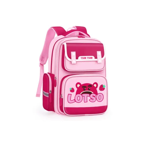 Disney Strawberry Bear Series Полиэстер Рюкзак Для Детей Маленький Детский Розовый Красный