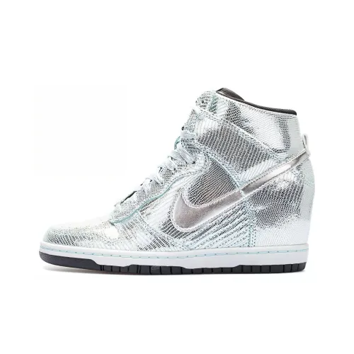 Nike Dunk High Azure Hi Silver San Fran Marathon Non Slip Lightweight Skateboard Shoes GS Silver